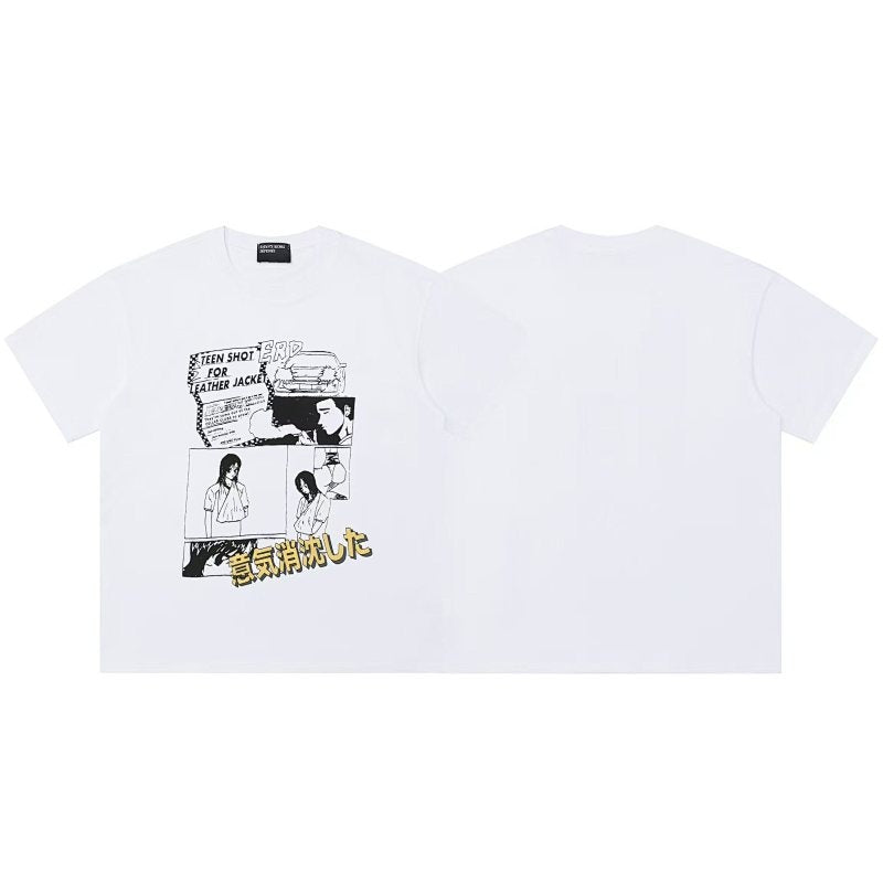 ERD T Shirts Mixed Sketch Comic Layout Asian Text Casual Top