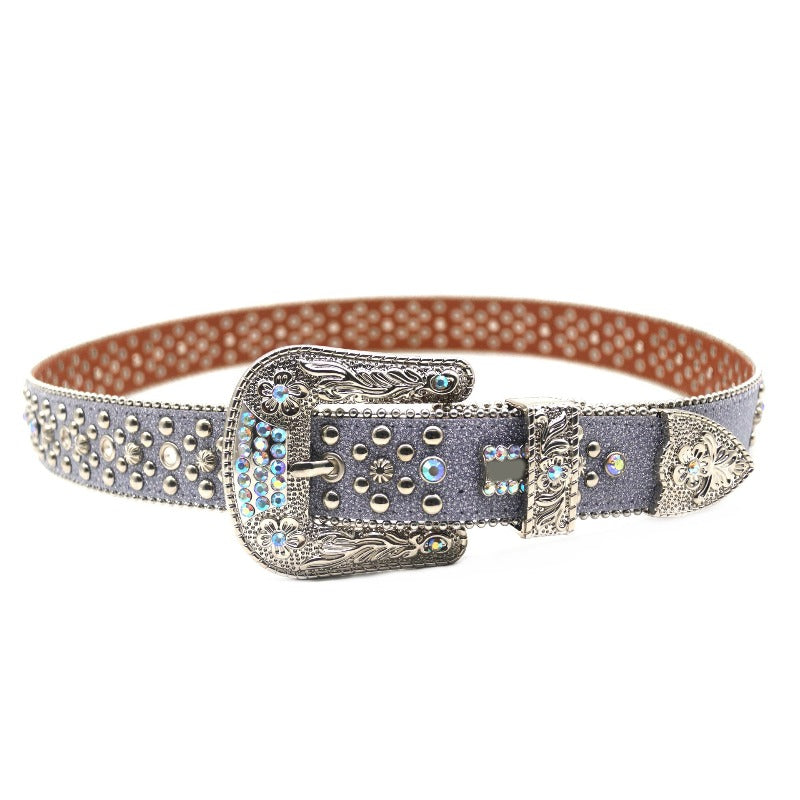 Hip-hop punk rhinestone belt punk style