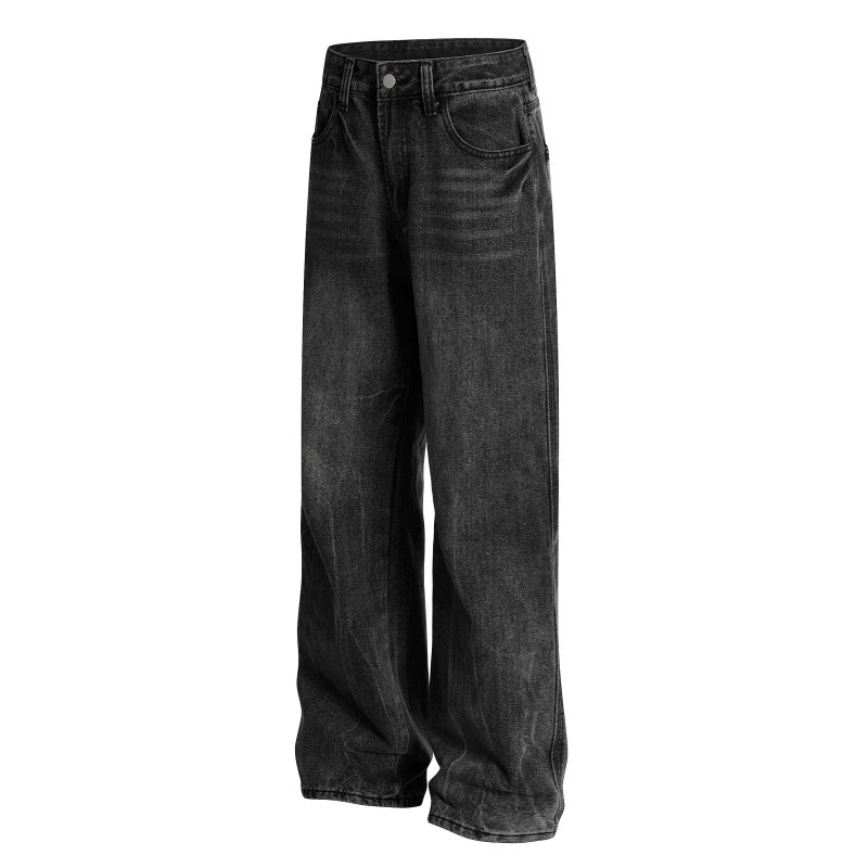 American-style streetwear harem pants Acid Wash Vintage Relaxed Denim Slacks