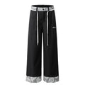 American-style streetwear harem pants Lace Trim Cuff Wide Leg Trousers