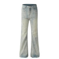 American-style streetwear harem pants Distressed Washed Butterfly Decor Wide Bootcut Trousers