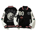 American-style baseball jacket Leather Sleeve S-Logo Graphic Oversized Embroidered Thickened Baseball Jacket – Embracing the "Vibe" Aesthetic