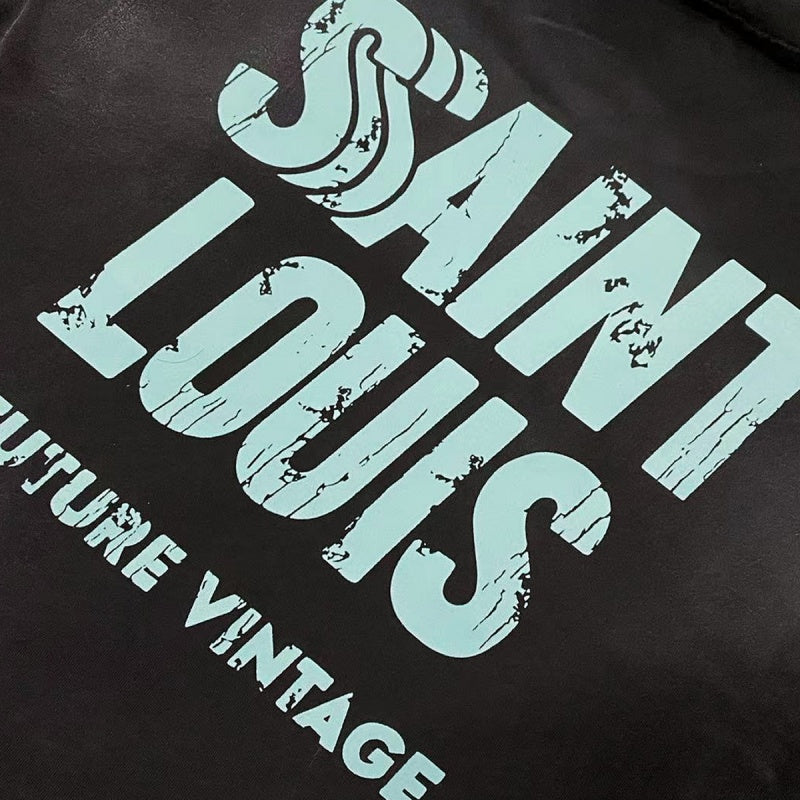 Saint Michael T Shirts Light Cyan Saint Louis Stacked Typography Design
