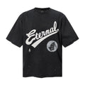 Saint Michael T Shirts Vintage Athletic Cursive Eternal Lettering Target Skull Distressed Streetwear Print