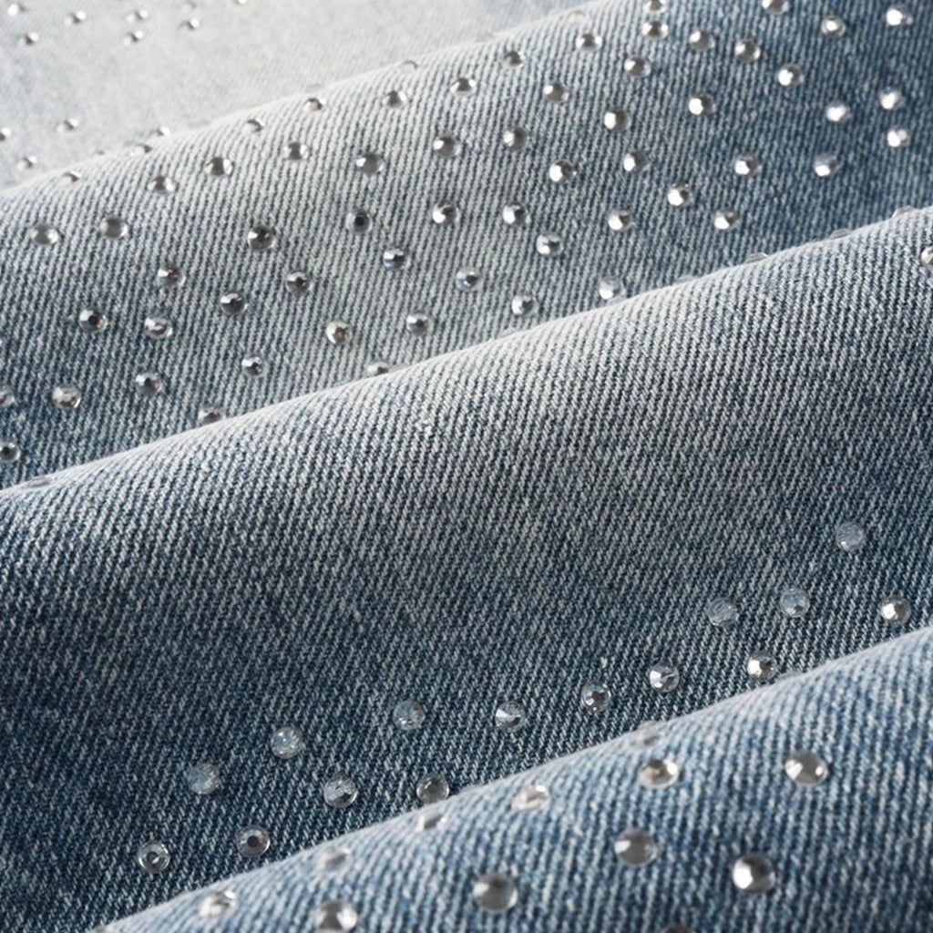 purple brand jeans Rhinestones #9137