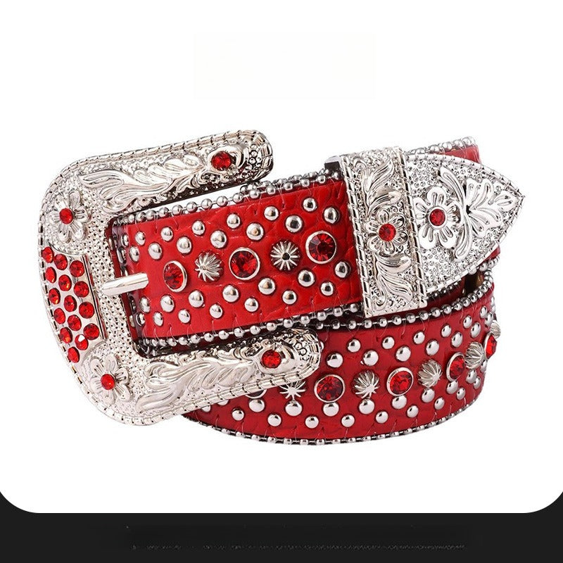 Hip-hop punk rhinestone belt west coast punk style