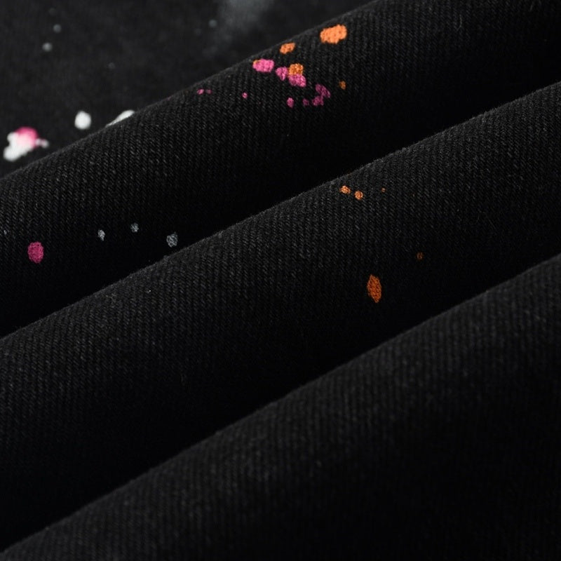 Purple brand Jeans High-quality pure cotton streetwear trousers Splashed ink