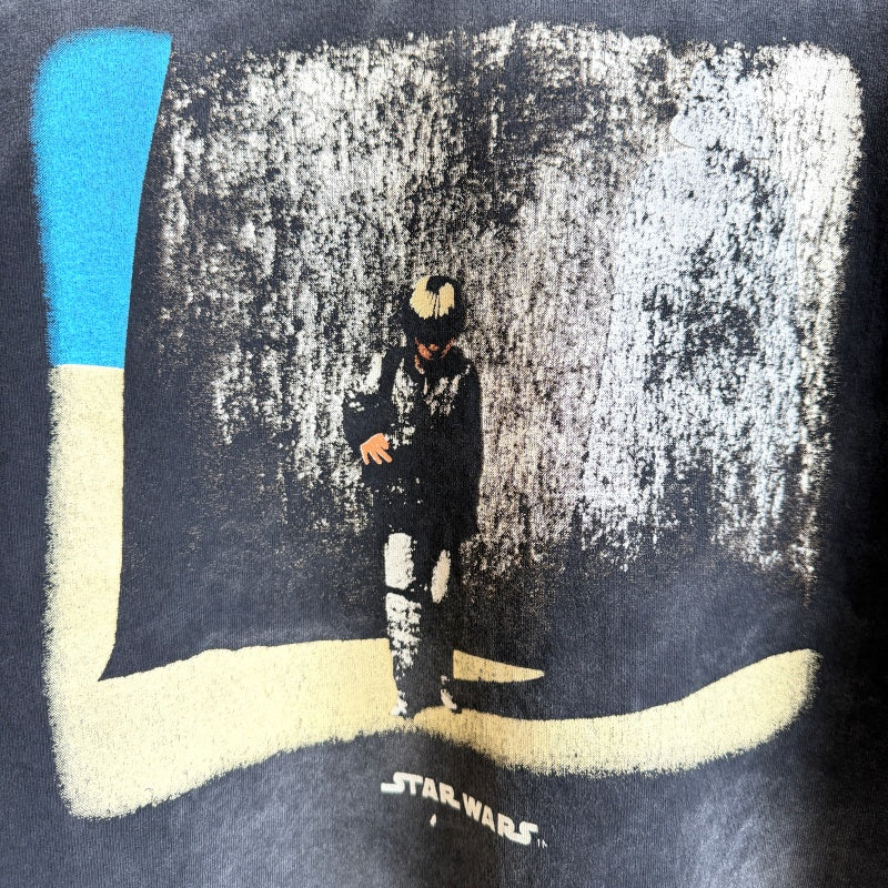 Unisex Vintage T Shirts Saint × STAR WARS Collaboration T-Shirt – Darth Vader Reflection Print. Features authentic 280g heavyweight fabric that retains its quality after washing, vintage single-stitch and blind-stitch construction, and a combination