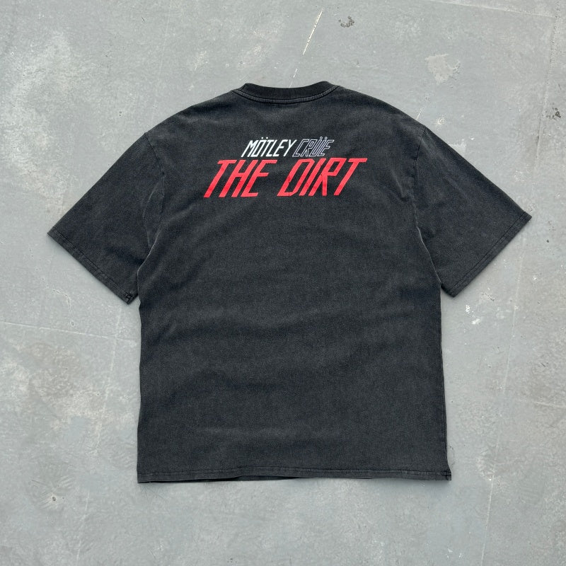 Unisex Vintage T Shirts Motley Crue "THE DIRT" Limited Edition T-Shirt. Features a heavyweight, enzyme-washed finish and custom heavyweight brushed fabric with a vintage feel. High-quality direct-to-garment (DTG) white ink printing for a premium look