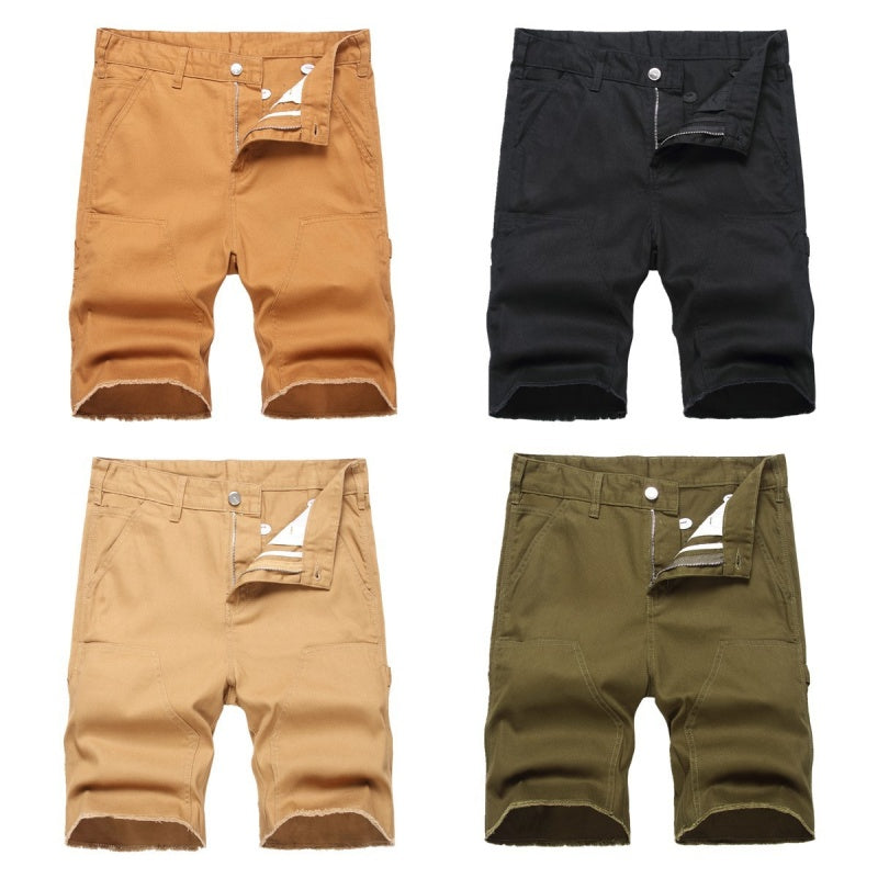 Denim shorts High-quality trendy casual pure cotton Non-stretch plus-size men's clothing