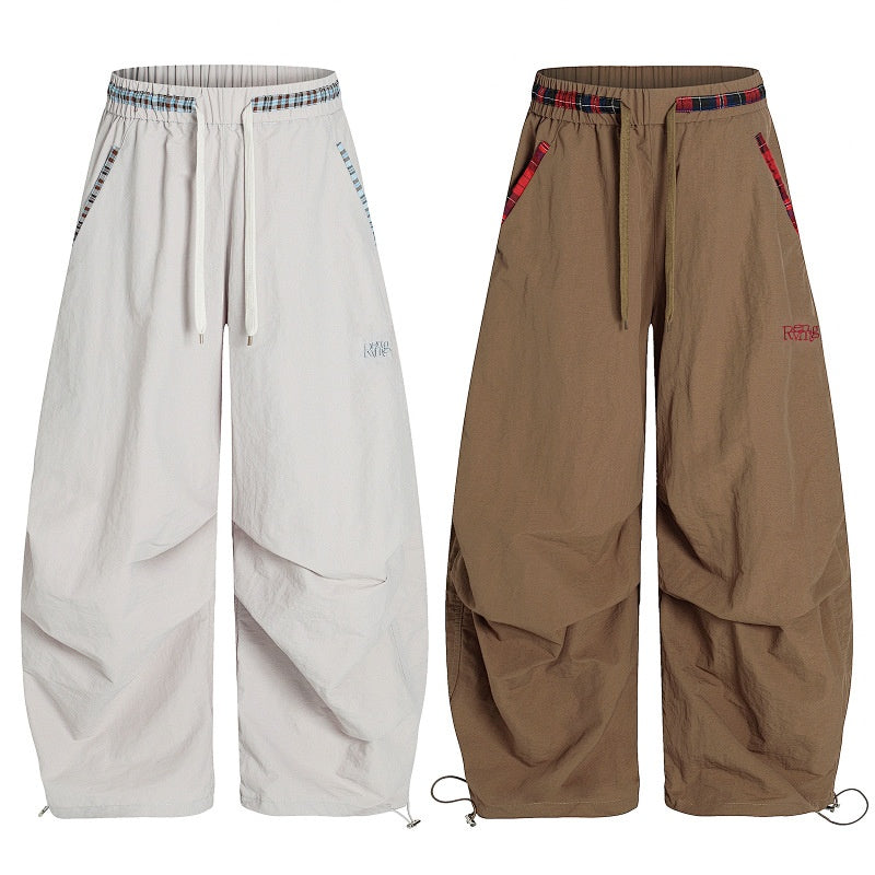 American-style streetwear harem pants Stitched Trim Barrel Parachute Bottoms