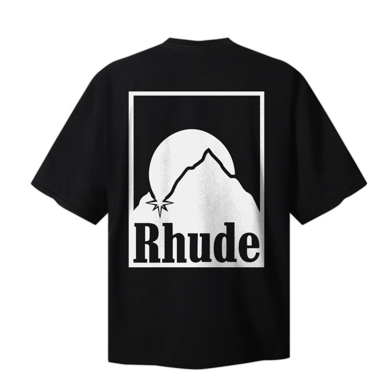 RHUDE T Shirts Outdoor Scenery Square Frame Design