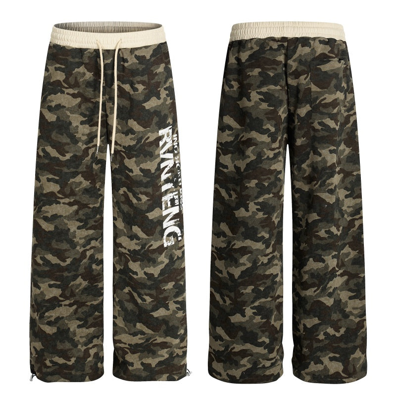 American-style streetwear harem pants Grunge Camouflage Print Relaxed Baggy Sweats