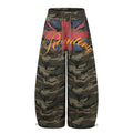 American-style streetwear harem pants Faded Camo Flag Graphic Loose Street Pants