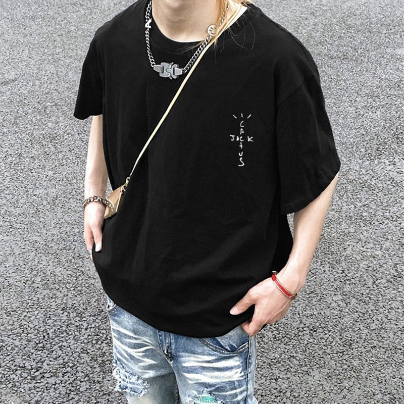 Mens T-shirt Vintage American-style Kanye & Travis Scott – Roaring Portrait – Oversized Fit