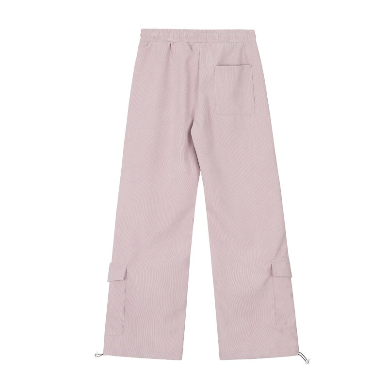 American-style streetwear harem pants Solid color versatile utility streetwear bottoms