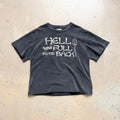 Unisex Vintage T Shirts CHOOOSELF 26SS "HELL WAS FULL SO I'M BACK" Limited Edition – Heavyweight, Washed, Distressed, and Destroyed Streetwear T-Shirt (Boxy/Cropped Punk Style)