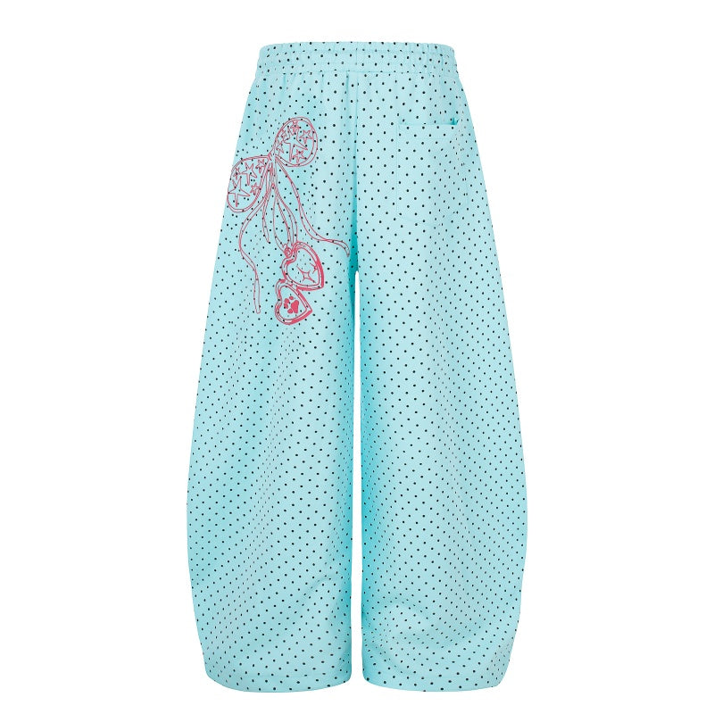 American-style streetwear harem pants Polka Dot Bow Graphic Barrel Trousers