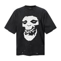 Saint Michael T Shirts Punk Classic Big White Fiend Skull Vintage Destroyed Casual Band