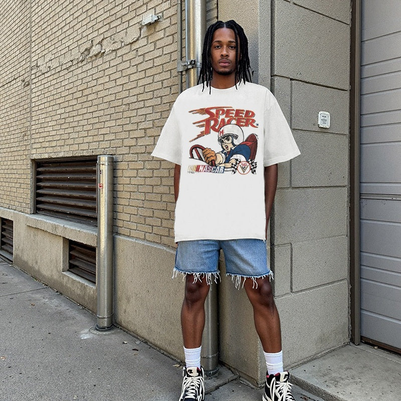 Mens T-shirt Distinctive "Speed Racer" character print