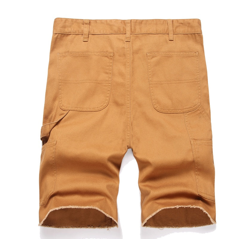 Denim shorts High-quality trendy casual pure cotton Non-stretch plus-size men's clothing