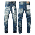 Purple brand Jeans High-quality pure cotton streetwear trousers Rhinestone