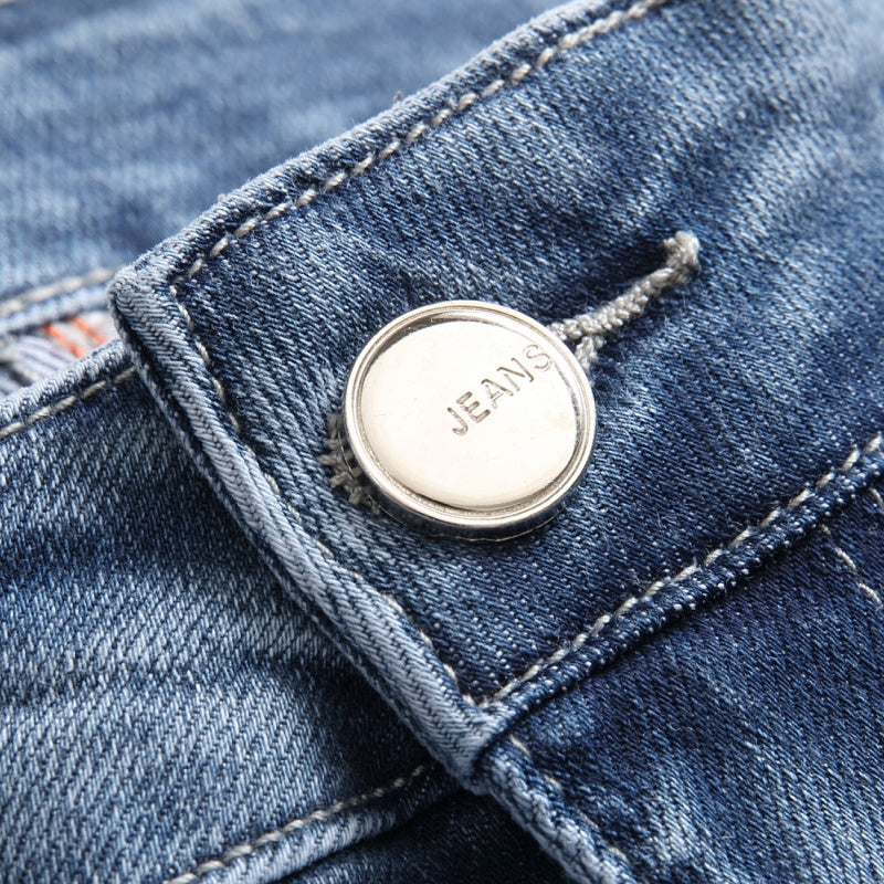 Denim shorts High-quality trendy casual pure cotton Non-stretch plus-size men's clothing
