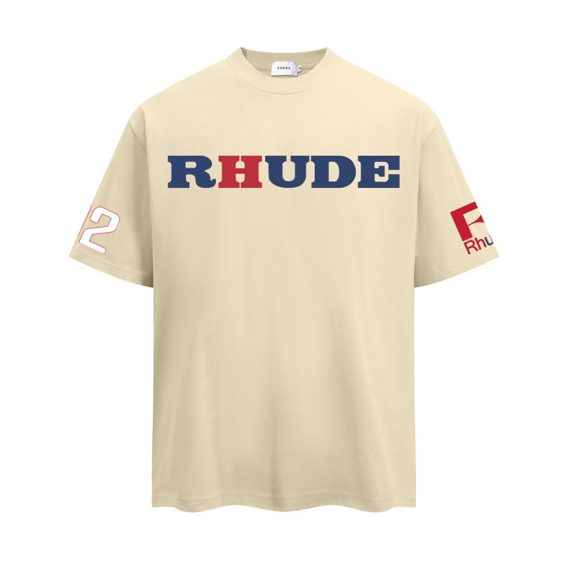 RHUDE T Shirts Varsity Sleeve Number Graphic