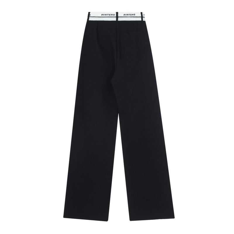 American-style streetwear harem pants High Waist Front Pleated Relaxed Suit Trousers