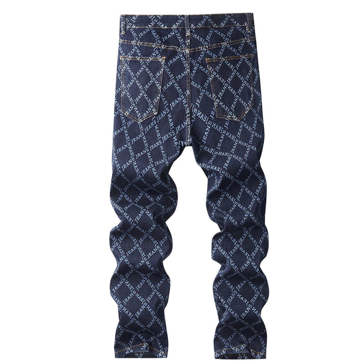 Denim Jacket & Jeans High-Street Trend Retro Casual Matching Monogram Typography Trucker Jacket and Slim-Fit Pants Outfit (jacket and jeans must be purchased separately.)