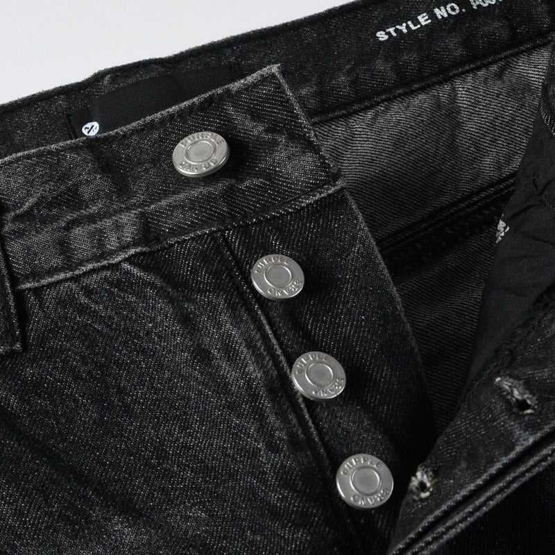 Purple brand Jeans High-quality pure cotton streetwear trousers Rhinestone-embellished loose straight-leg trousers