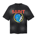 Saint Michael T Shirts Red Saint Bold Letter Vintage Distressed Streetwear Motif