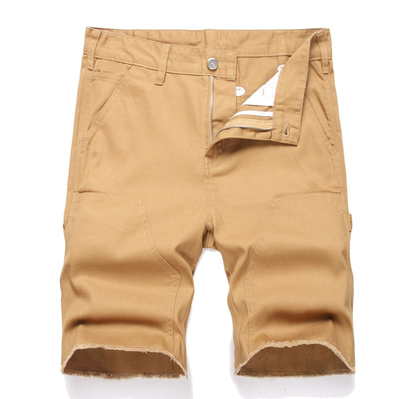 Denim shorts High-quality trendy casual pure cotton Non-stretch plus-size men's clothing