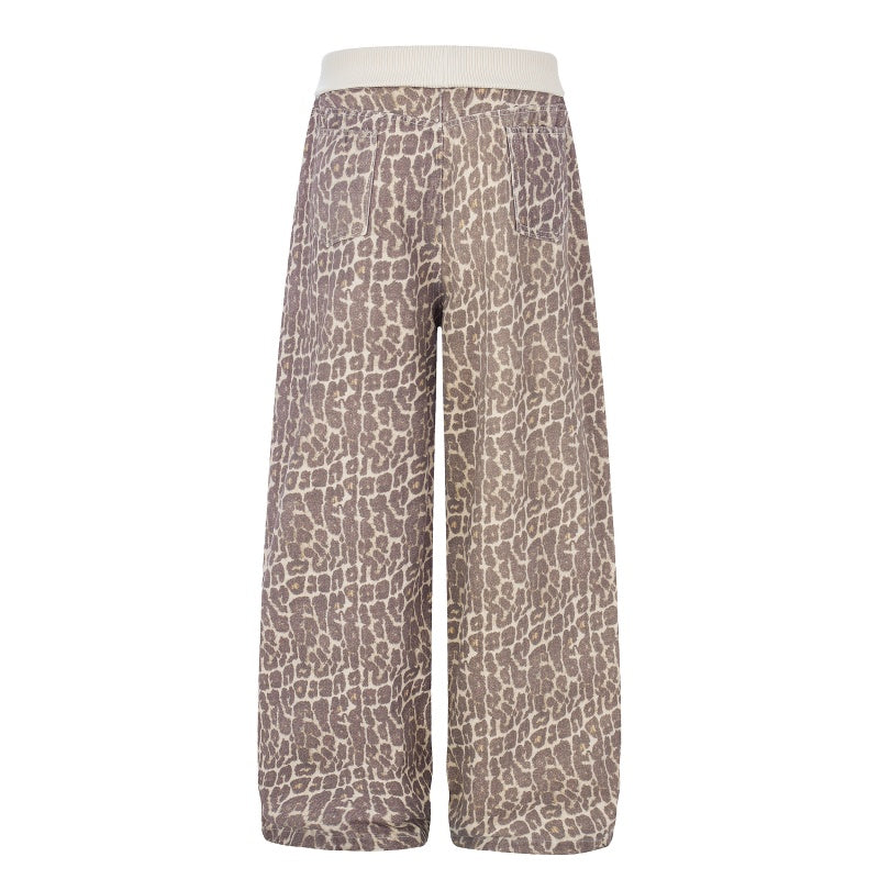 American-style streetwear harem pants Vintage Snake Skin Print Relaxed Straight Leg Pants