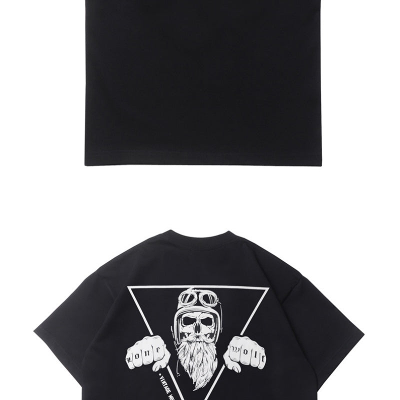 Mens T-shirt Vintage American-style Motorcycle-style personalized prints