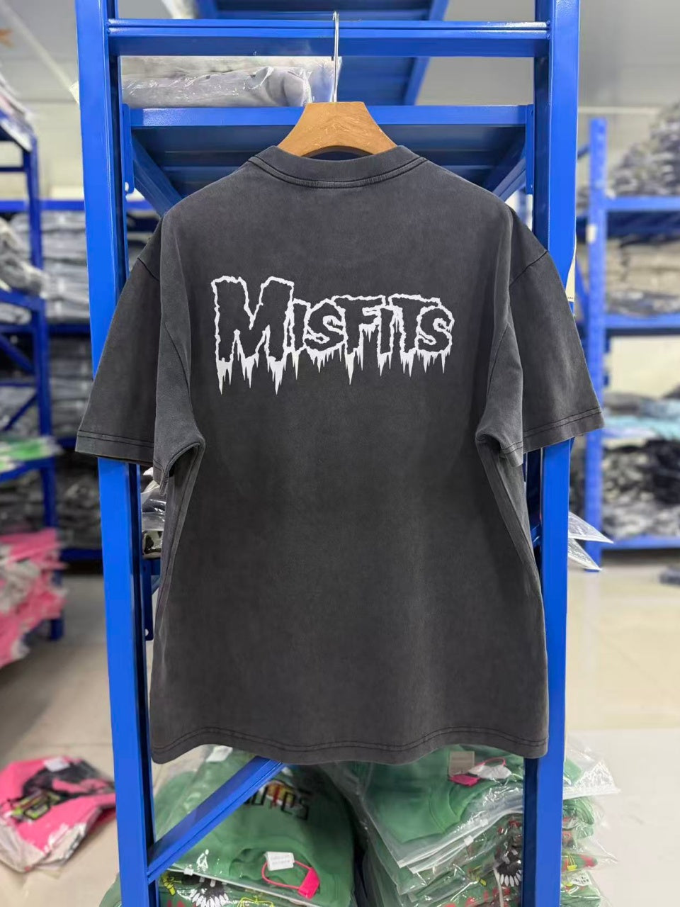 Vintage style washed summer wear T shirt Santa Claus skull