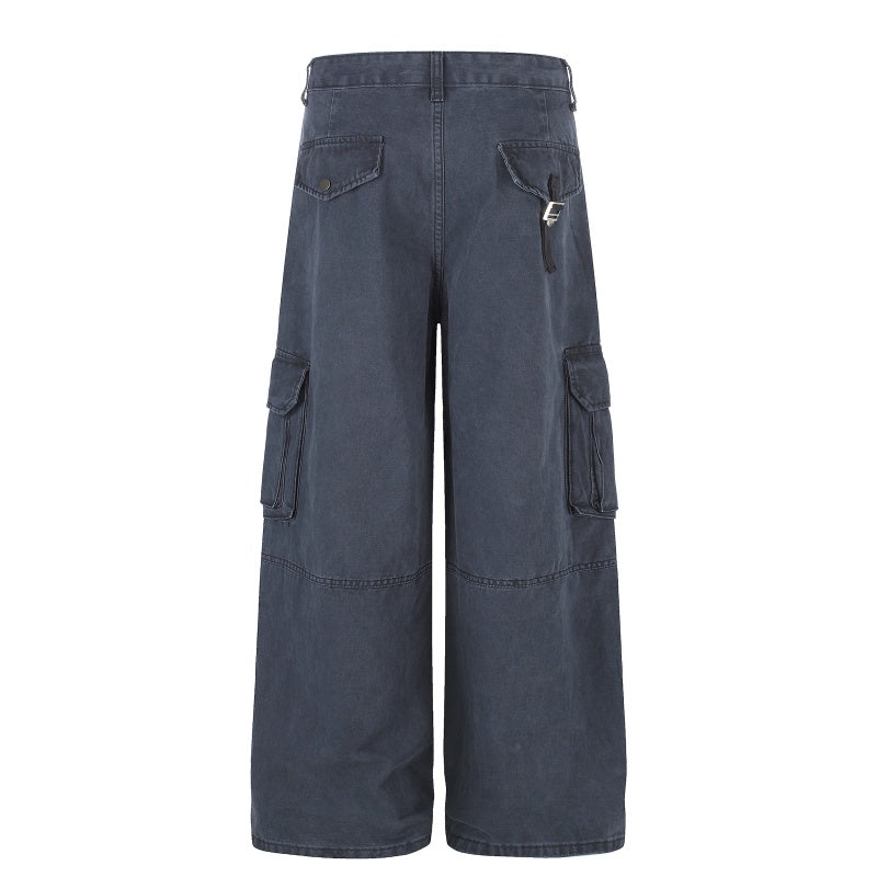 American-style streetwear harem pants Vintage Faded Heavy Canvas Oversized Cut