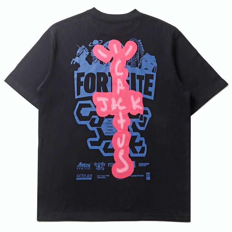 Mens T-shirt Travis Scott distinctive letter print