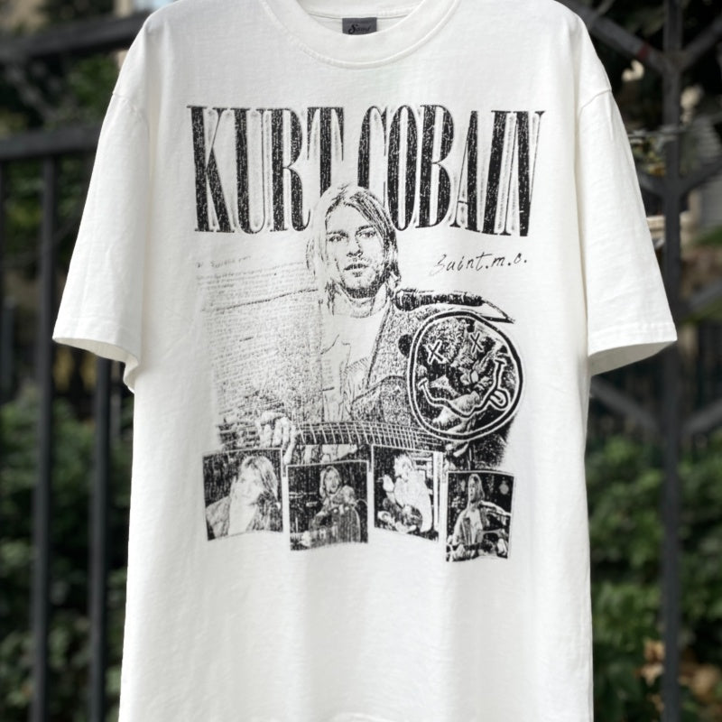 Unisex Vintage T Shirts White Ink Direct-to-Garment Printing – High-Street Retro Style