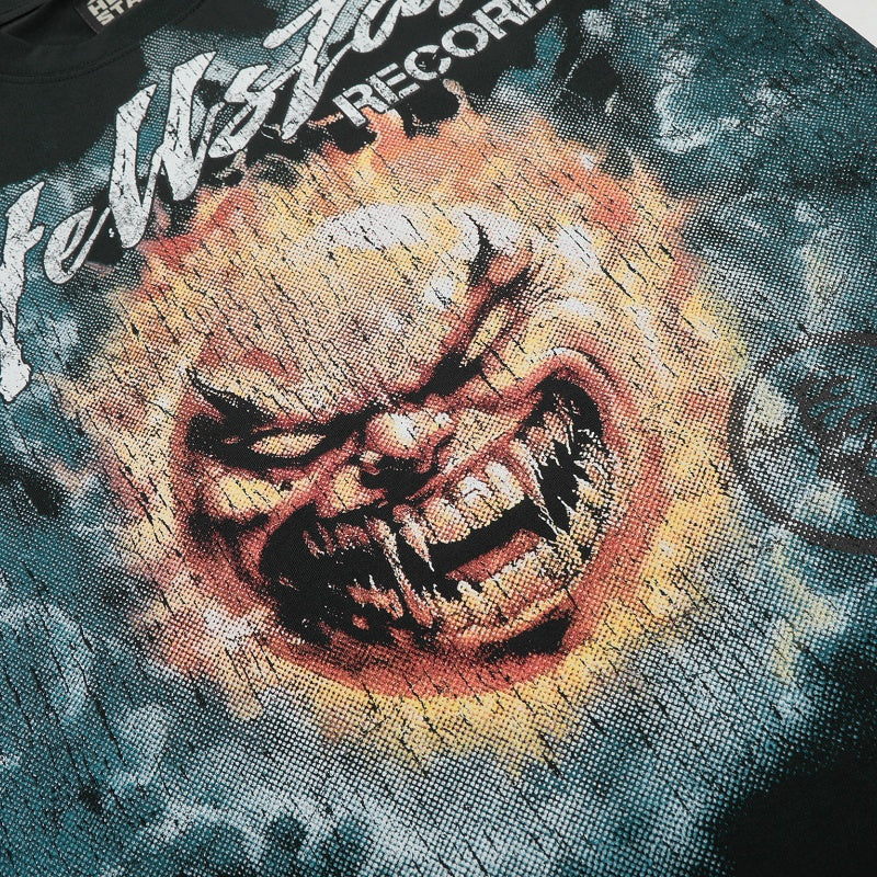 Vintage-style American T-shirt Grunge Fiend Head Rock Motif