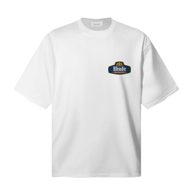 RHUDE T Shirts Dual-Side Antique Tag Motif