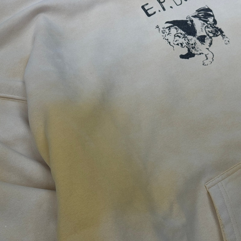 Unisex Vintage Hoodie PalyHollywood SS25 “EPDS” Exclusive: Washed & Distressed Hoodie. Features multi-zone handcrafted distressing and a heavyweight "Asut" enzyme-milled wash finish.