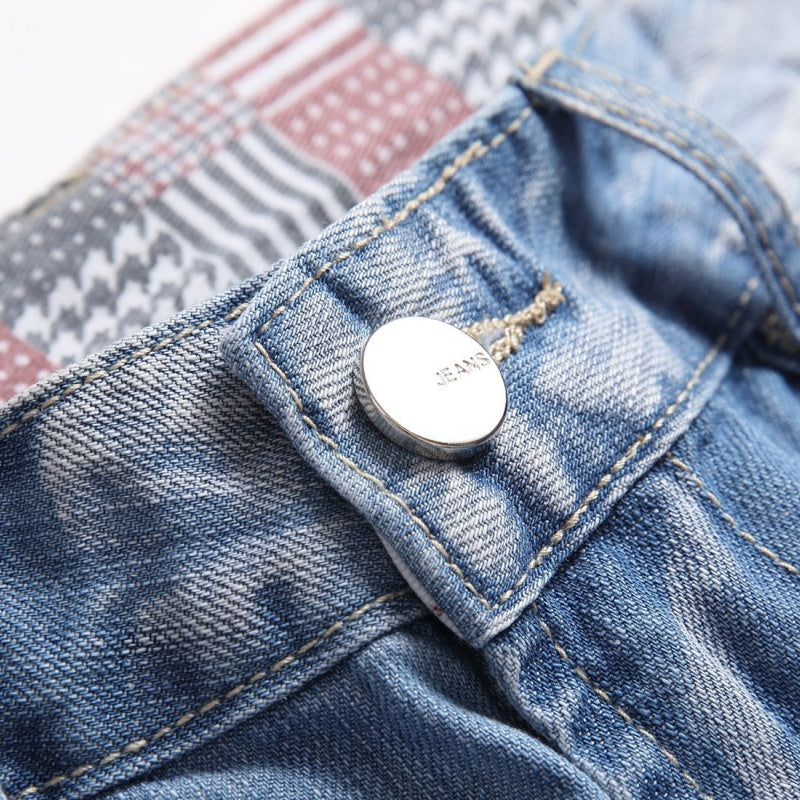 Denim shorts High-quality trendy casual pure cotton Non-stretch plus-size men's clothing