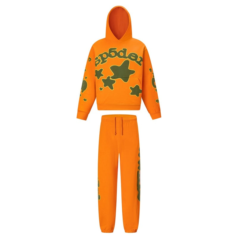 Spiderweb hoodie & sweatpants 2 piece set High-quality pure cotton for autumn and winter