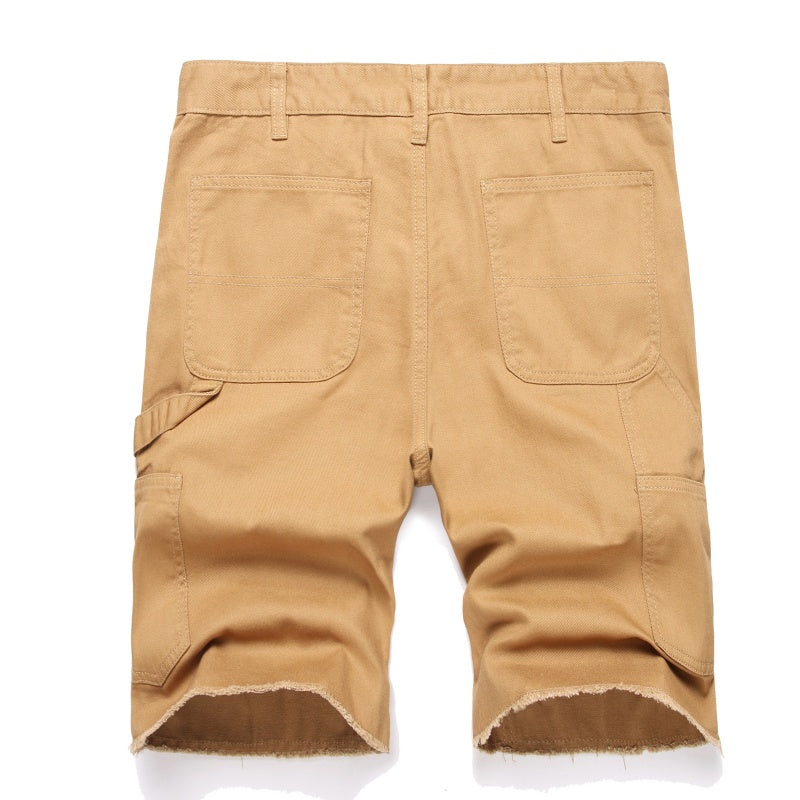 Denim shorts High-quality trendy casual pure cotton Non-stretch plus-size men's clothing