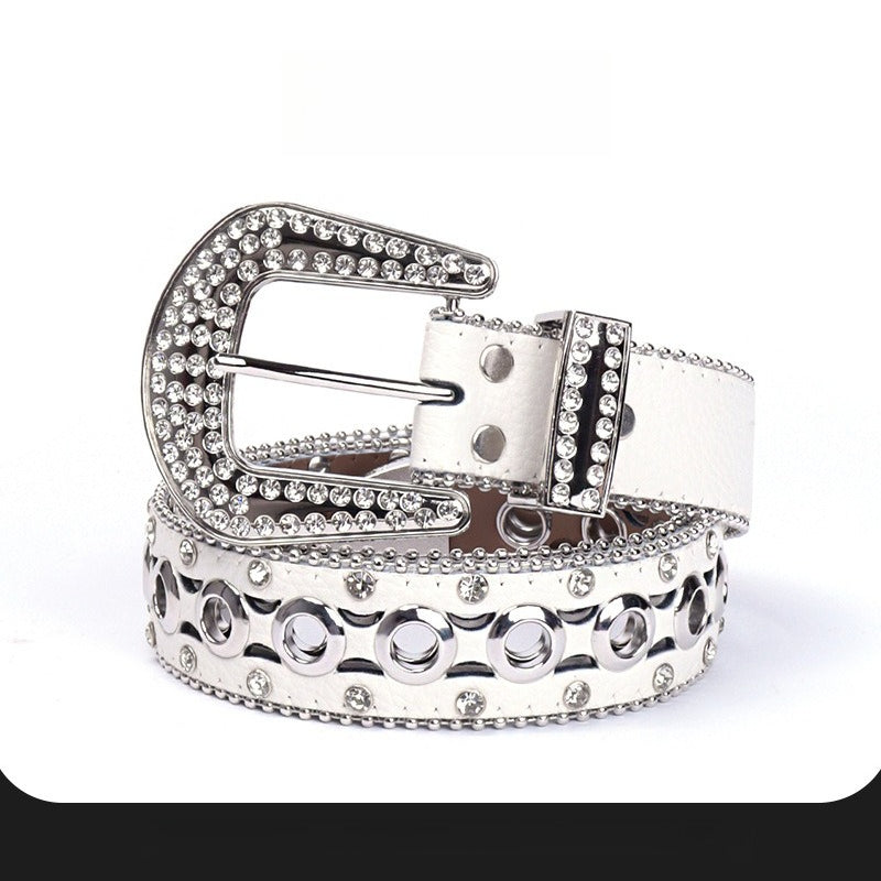 Hip-hop punk rhinestone belt rhinestone elegant eye punk style