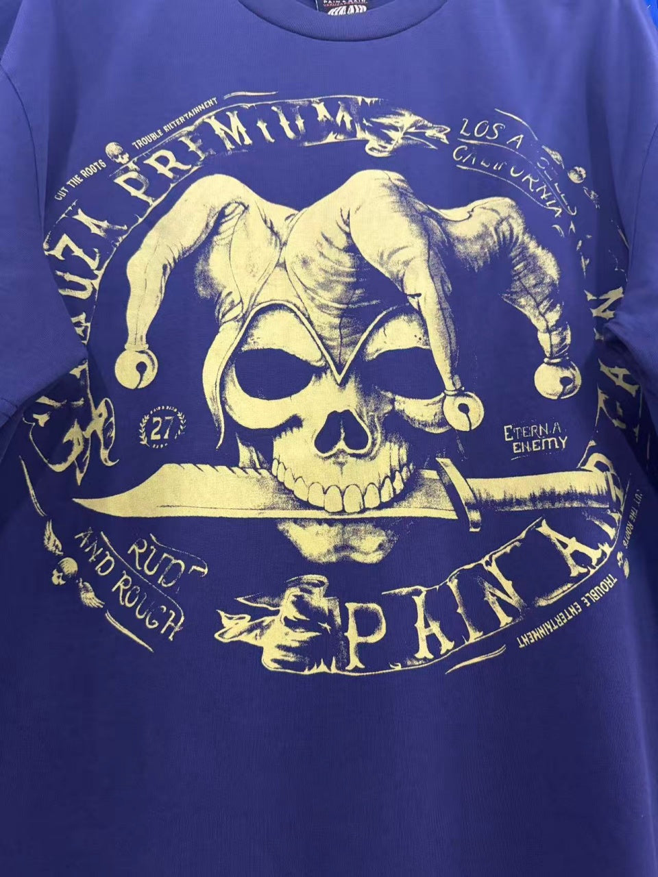 Vintage style washed summer wear T shirt Skull