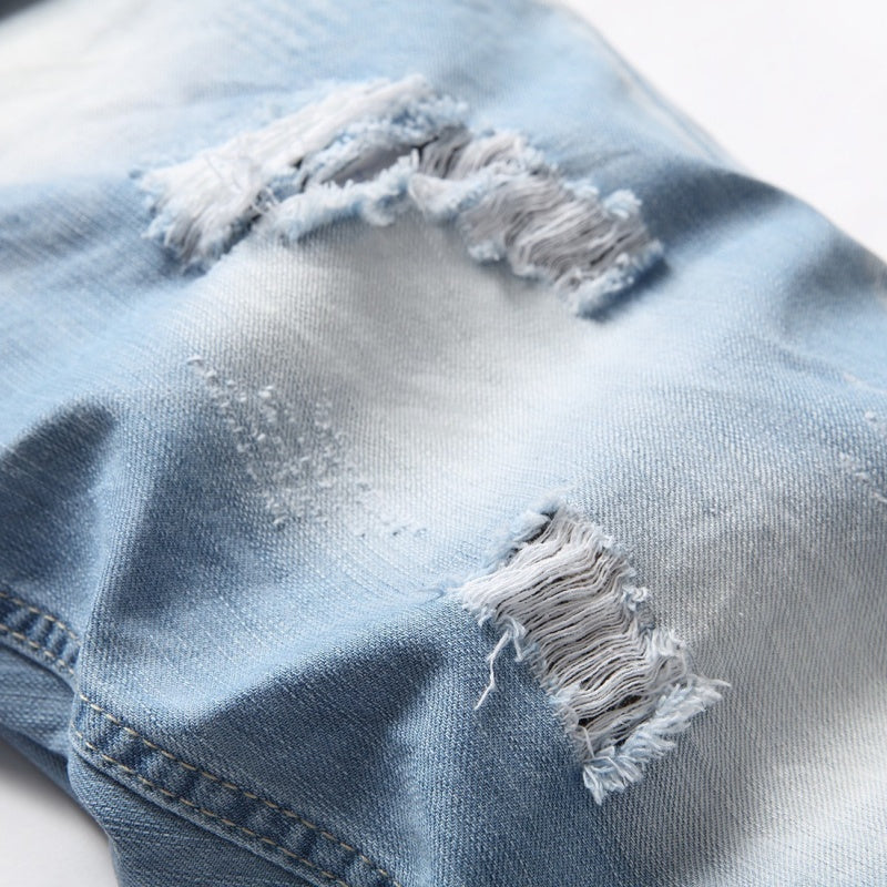 Denim shorts High-quality trendy casual pure cotton Non-stretch plus-size men's clothing