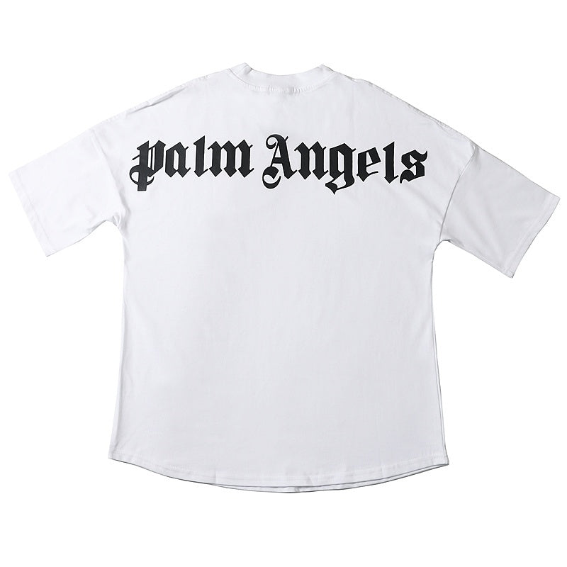 Mens T-shirt Vintage American-style Loose-fitting top with a unique collar design and print.