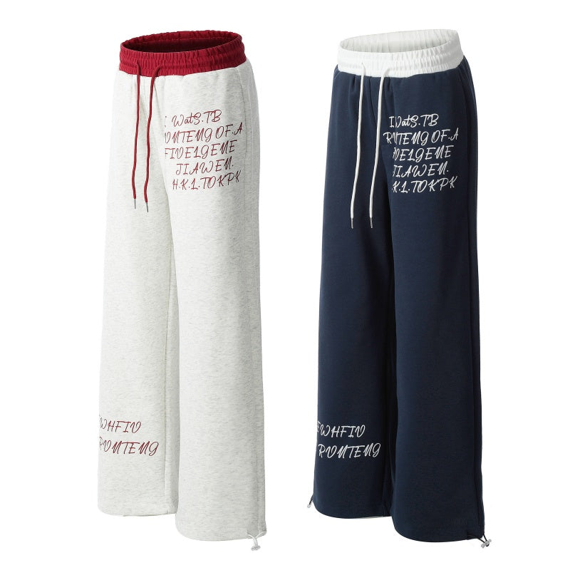 American-style streetwear harem pants Drawstring Waist Checkered Trousers